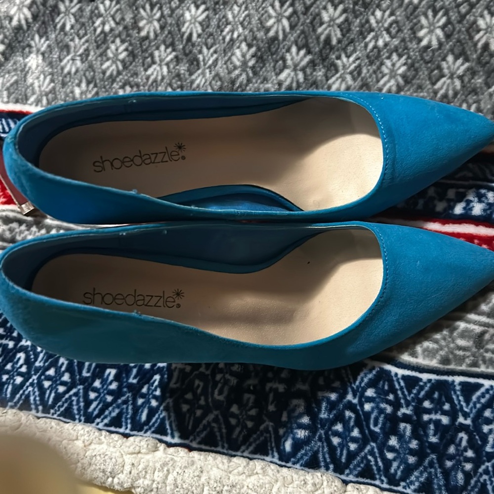 Blue suede shoes grown women shoes